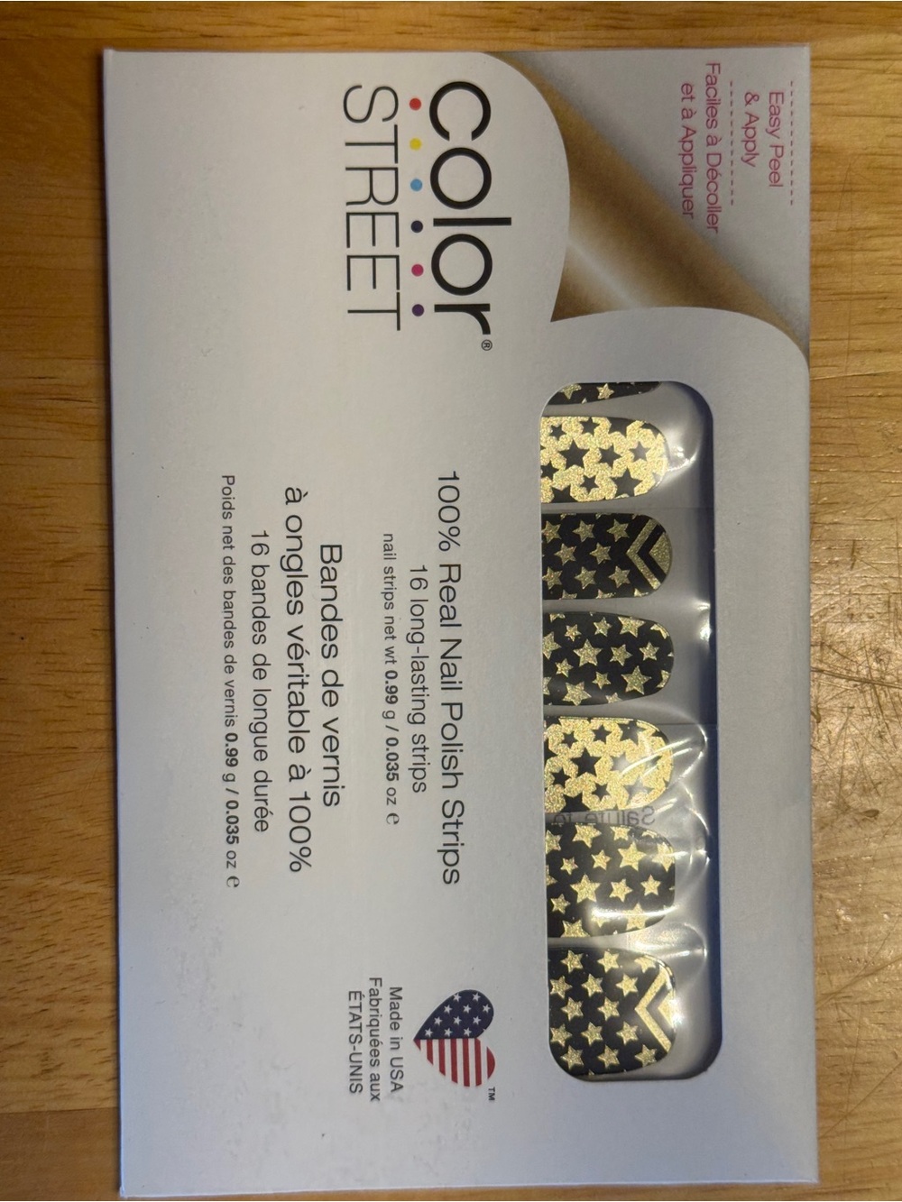 Color Street Gold Star & Chevron Nail Polish Strips Salute to You